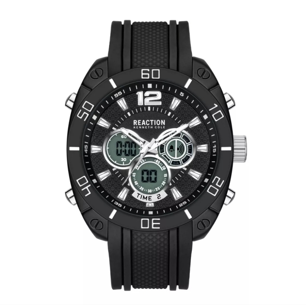 Kenneth Cole Reaction Men's Analog Digital Watch Silicone Strap